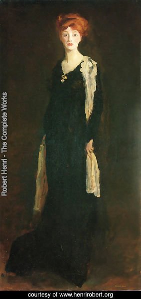 Robert Henri - O in Black with Scarf (or Marjorie Organ Henri)