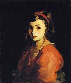 Robert Henri - Little Girl In Red Aka Agnes In Red