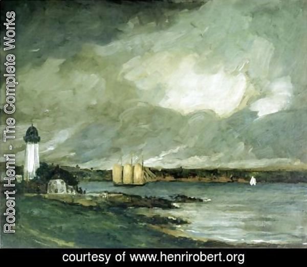 Robert Henri - Pequot Light House  Connecticut Coast