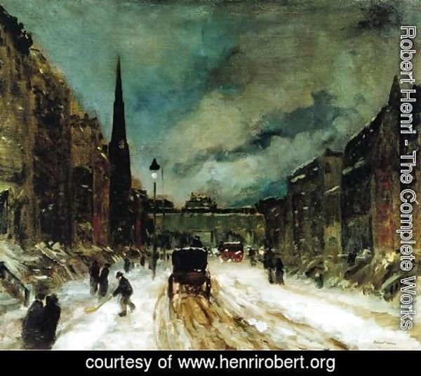 Robert Henri - Street Scene With Snow