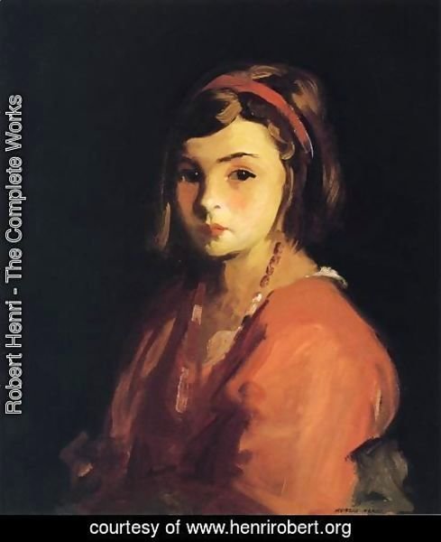 Robert Henri - Little Girl in Red (Agnes in Red)