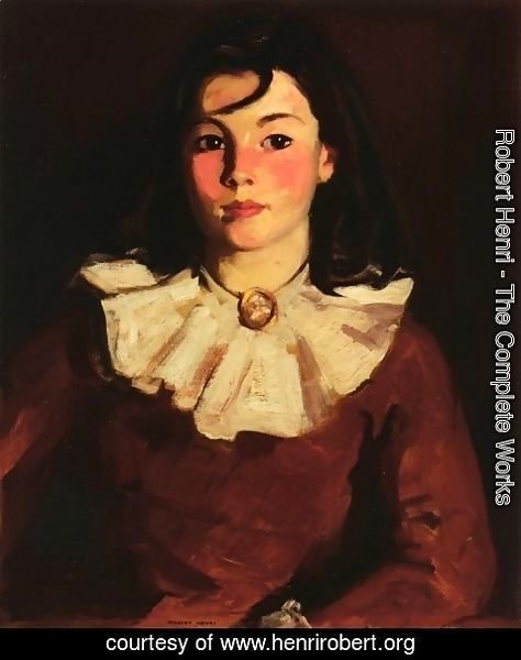 Robert Henri - Portrait Of Cara In A Red Dress
