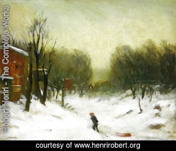 Robert Henri - Seventh Avenue In The Snow