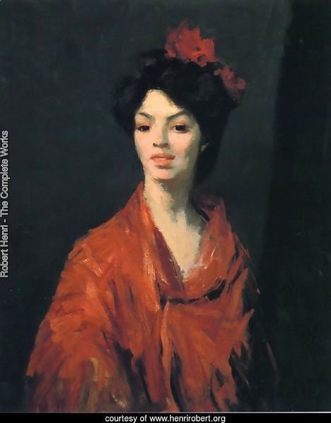 Spanish Woman In A Red Shawl