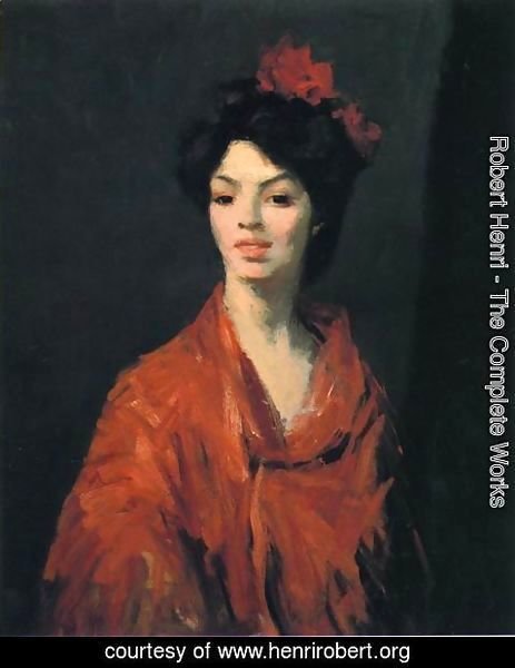 Robert Henri - Spanish Woman In A Red Shawl